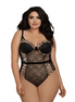 Dreamgirl Kant & Mesh Teddy 2X Zwart