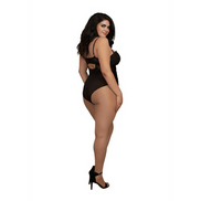 Dreamgirl Lace Teddy Open Cup 3X Zwart