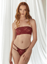 Allure Lace Bandeau en String Set L/XL | Rood