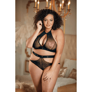 Allure Kant Haltertop & Achterloze Slip Plus Size