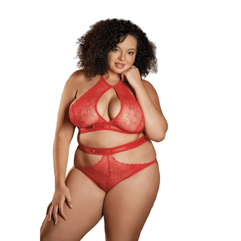 Allure Lace Halter Top & Backless Panty