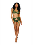 Dreamgirl 3-Piece Lingerie Set with Suspender Belt and G-String | One Size Green