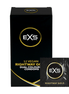 EXS Rightway Gold condooms met zwarte doos en losse folie, frontaanzicht op witte achtergrond