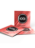 EXS Warming condooms 54 mm, rood sachet liggend op witte achtergrond met zwarte ronde merkopdruk