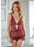 Allure Spitzen-Chemise mit G-String in Größe L/XL | Rot