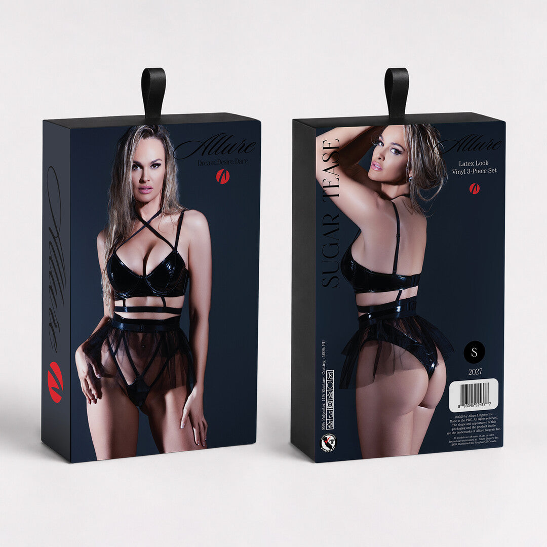 Verpakking van de Allure Sugar Tease set, voor- en achterkant