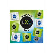 EXS Sensation Pack condooms, assortimentverpakking met zichtbare condoomvarianten in vakken