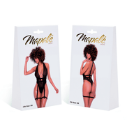 Mapalé Sheer Bodysuit met Garters in maat S/M Zwart