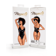 Mapalé Wetlook Bodysuit Maat S Zwart | Vinyl & Fishnet