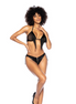 Mapalé Fringed Set met Haltertop en Open Achterkant in maat S/M Zwart