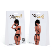 Mapalé Wetlook Lingerieset met Jarretel en Hartjes in maat S/M Zwart