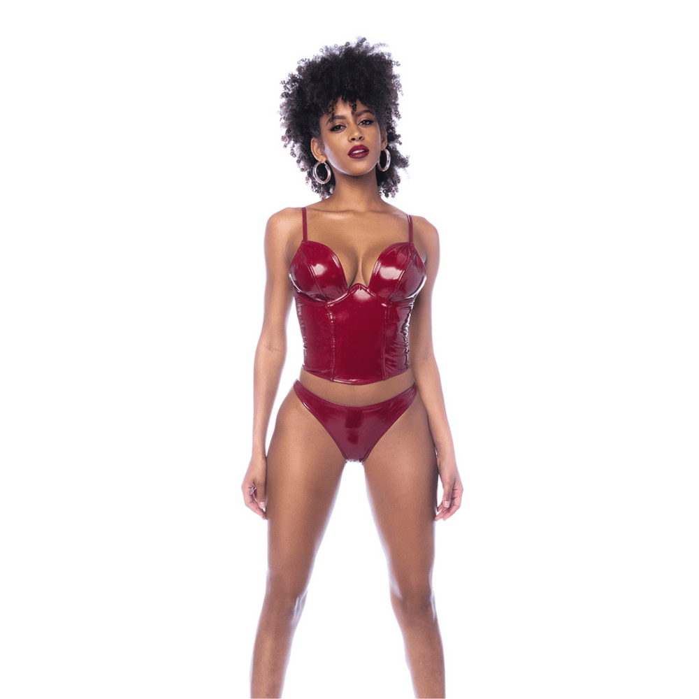 Mapalé Bustier Lingerie Set in size L | Wetlook Wine Red