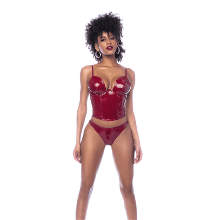 Mapalé Two-Piece Bustier Set in size M | Wetlook Wine Red