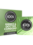 EXS Ribbed & Dotted condooms 56 mm 3 stuks, groene doos met losse verpakking