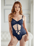 Allure Lace & Mesh Teddy in maat L/XL | Blauw