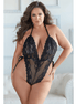 Allure Lace Teddy met Open Cups 1X/2X Zwart