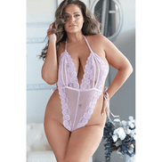 Allure Lace Teddy met Open Cups 1X/2X Wit