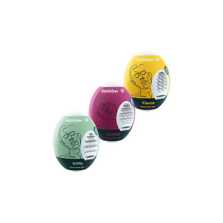 Satisfyer Masturbator Egg Trio Mix 3 pieces | Yellow Violet Light Green