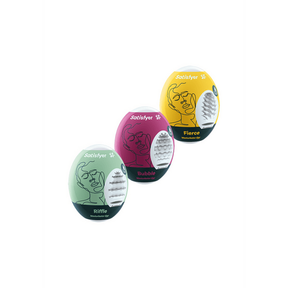 Satisfyer Masturbator Egg Trio Mix 3 stuks | Geel Violet Lichtgroen
