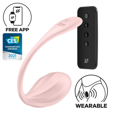 Ribbed Petal Connect App – Tragbarer Paarvibrator – Rose