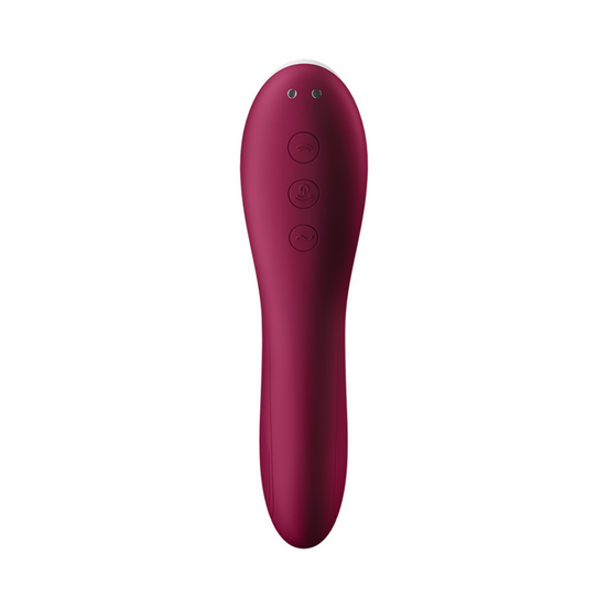 Dual Crush - Einführbarer Doppel-Air-Pulse-Vibrator - Weinrot