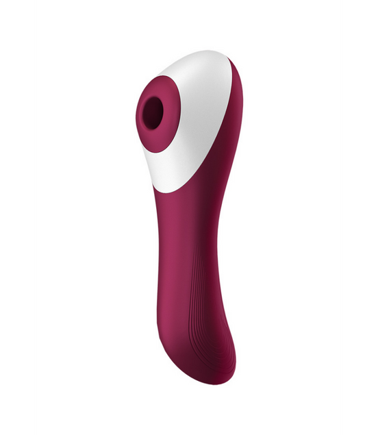 Dual Crush - Insertable Double Air Pulse Vibrator - Wine Red