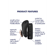 Satisfyer Little Secret slipvibrator zwart met remote, luxe afwerking en meerdere standen, voor subtiele controle en plezier.