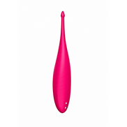 Satisfyer Curvy Trinity 4 clitoris stimulator, detail van de felroze body met zachte glans en afgeronde onderzijde