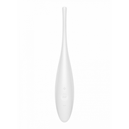 Satisfyer Twirling Joy tip vibrator wit, slank ontwerp voor gerichte stimulatie, productfoto op witte achtergrond