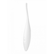 Satisfyer Twirling Joy tip vibrator wit, close-up van de tip voor precisie, minimalistische productfoto