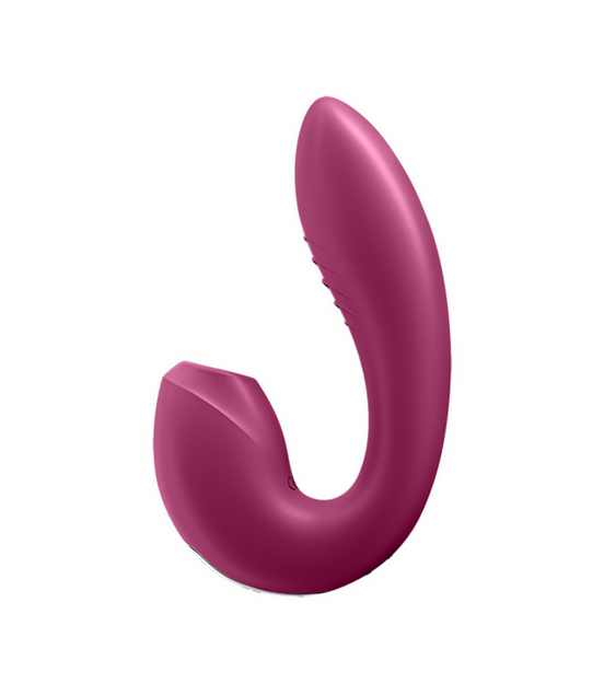 Sunray - Insertable Double Air Pulse Vibrator - Berry