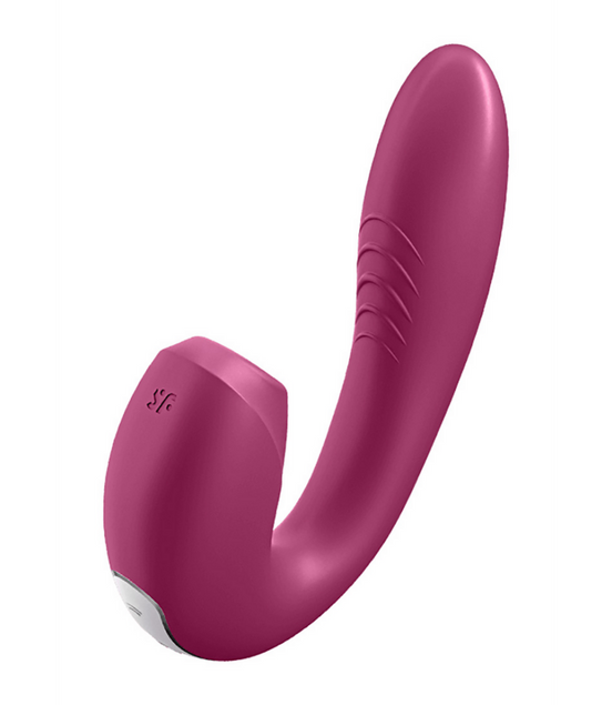 Sunray - Insertable Double Air Pulse Vibrator - Berry