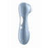 Satisfyer Pro 2 air pulse clitorisstimulator blauw, vooraanzicht, slanke siliconen body met gebogen kop