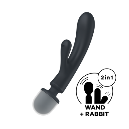 Triple Lover - Hybrid Wand Vibrator - Grey