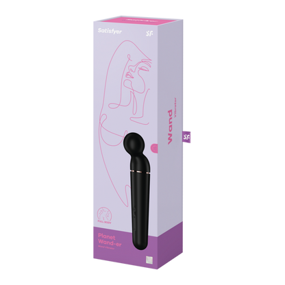 Planet Wand-er - Wand Vibrator - Black/Rose Gold | Satisfyer