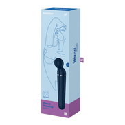 Satisfyer Planet Wand er wand vibrator blauw roségoud, verpakking doos met productafbeelding