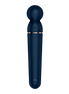 Satisfyer Planet Wand er wand vibrator blauw roségoud, achteraanzicht, knop en gladde steel
