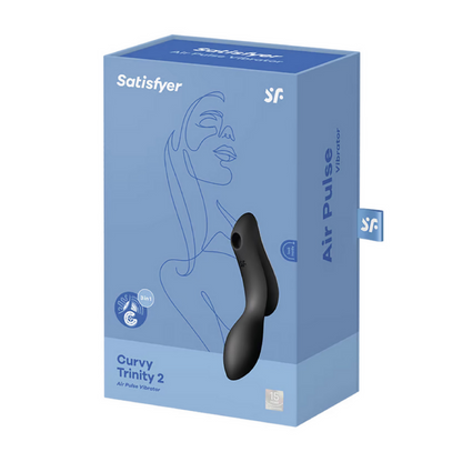 Curvy Trinity 2 - Invoegbare Air Pulse Vibrator - Zwart | Satisfyer