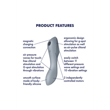 Curvy Trinity 3 - Insertable Air Pulse Vibrator - Bluegrey | Satisfyer