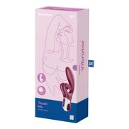 Satisfyer Touch Me G-spot clitorisstimulator rood, productdoos, verpakking met modelnaam en Satisfyer logo