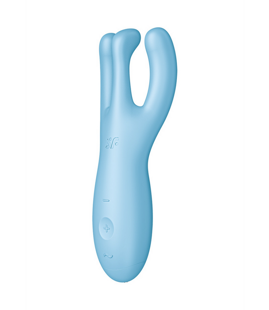 Threesome 4Plus - Lay-on Vibrator with App - Blue | Satisfyer