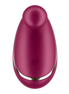 Satisfyer Spot On 1 oplegvibrator in bessentint, frontaal gefotografeerd op witte achtergrond met glanzende ovale vorm