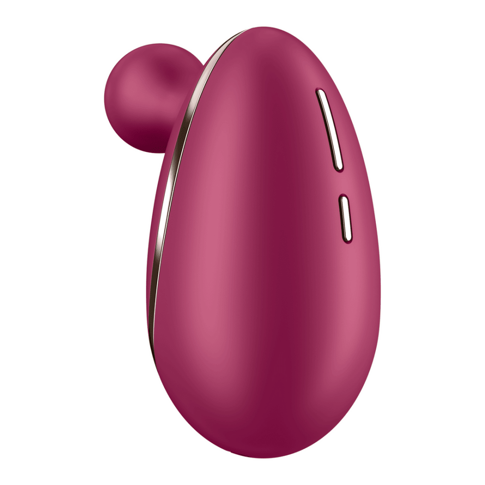 Satisfyer Spot On 1 in bessentint, achteraanzicht met subtiele bedieningsknoppen en gladde ovale vorm