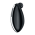 Satisfyer Spot On 2 oplegvibrator zwart, schuin vooraanzicht met afgeronde kop en glanzende siliconen behuizing
