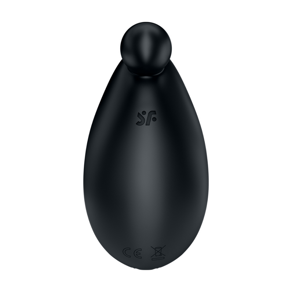 Satisfyer Spot On 2 oplegvibrator zwart, achteraanzicht met ovale body en subtiel reliëf, vrijstaand op witte achtergrond
