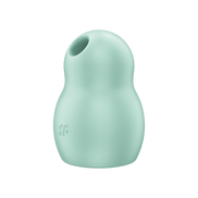 Satisfyer Pro To Go 1 air pulse vibrator mint, vooraanzicht, compacte siliconen body, afgeronde vorm, witte achtergrond