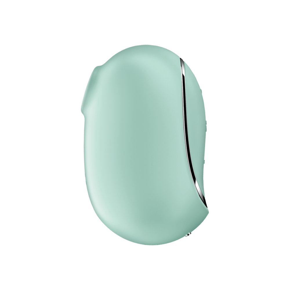 Satisfyer Pro To Go 2 Air Pulse vibrator mint one size, zijaanzicht met matte siliconen behuizing en bedieningsknoppen