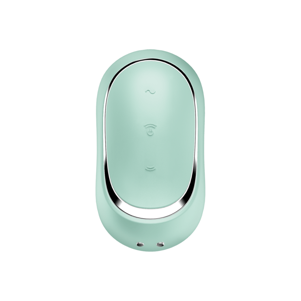Satisfyer Pro To Go 2 Air Pulse vibrator mint one size, vooraanzicht van de tuit met Air Pulse opening en randdetail