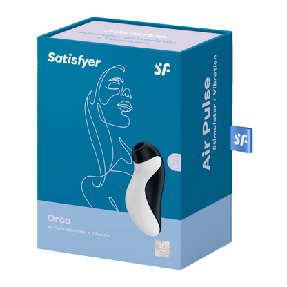 Orca - Air Pulse Stimulator and Vibrator - Black/White | Satisfyer