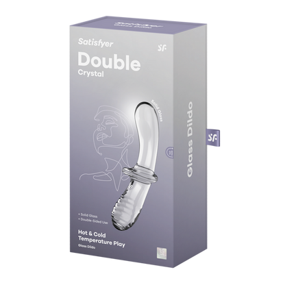 Double Crystal - Glass Dildo - Transparent